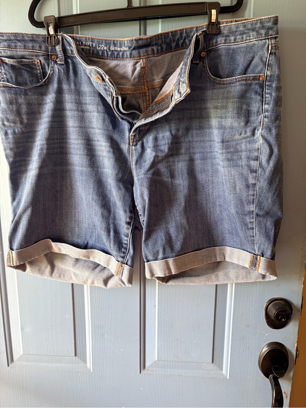 Talbots Light Blue Rolled-Hem Denim Shorts